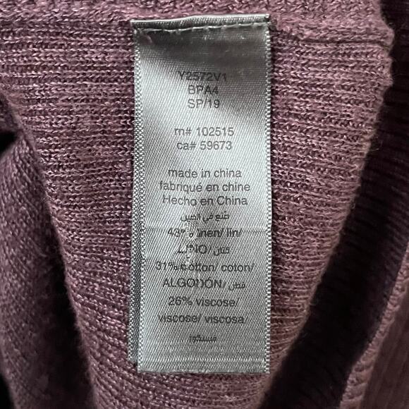 John Varvatos Sweater Mens Large Purple Linen Cotton Knit Pullover Grunge Preppy - Picture 10 of 11